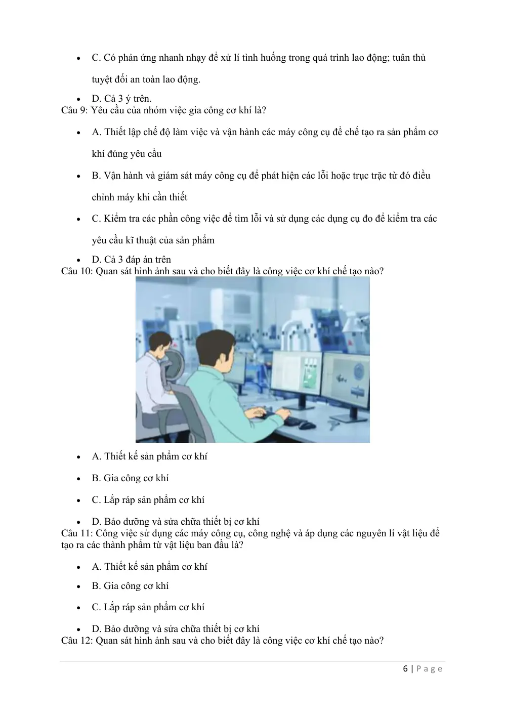 Đề cương ôn tập Giữa kì 1 Công nghệ Công nghiệp 11 năm 2025-2026 trường THPT Trần Phú (Hà Nội) - trang 6