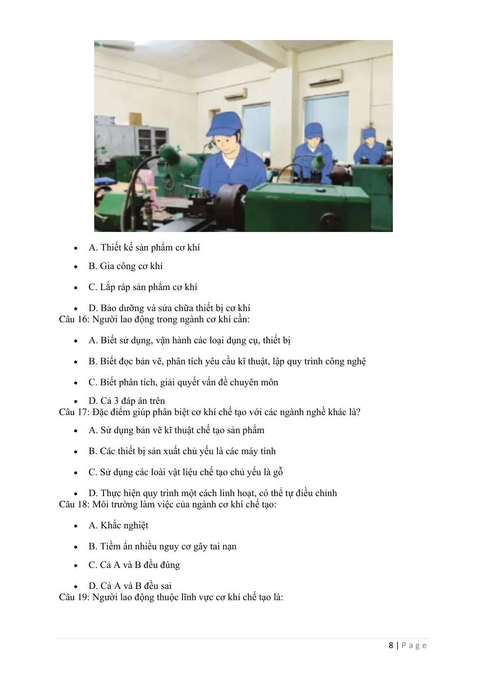 Đề cương ôn tập Giữa kì 1 Công nghệ Công nghiệp 11 năm 2025-2026 trường THPT Trần Phú (Hà Nội) - trang 8