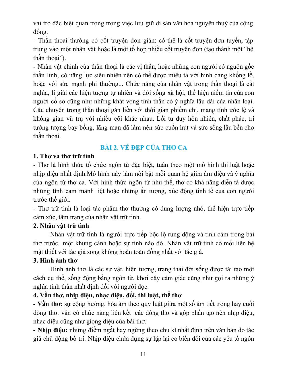 Đề cương ôn tập Học kì 1 Ngữ văn 10 năm 2023-2024 trường THPT Bùi Thị Xuân (Đà Lạt) - trang 11