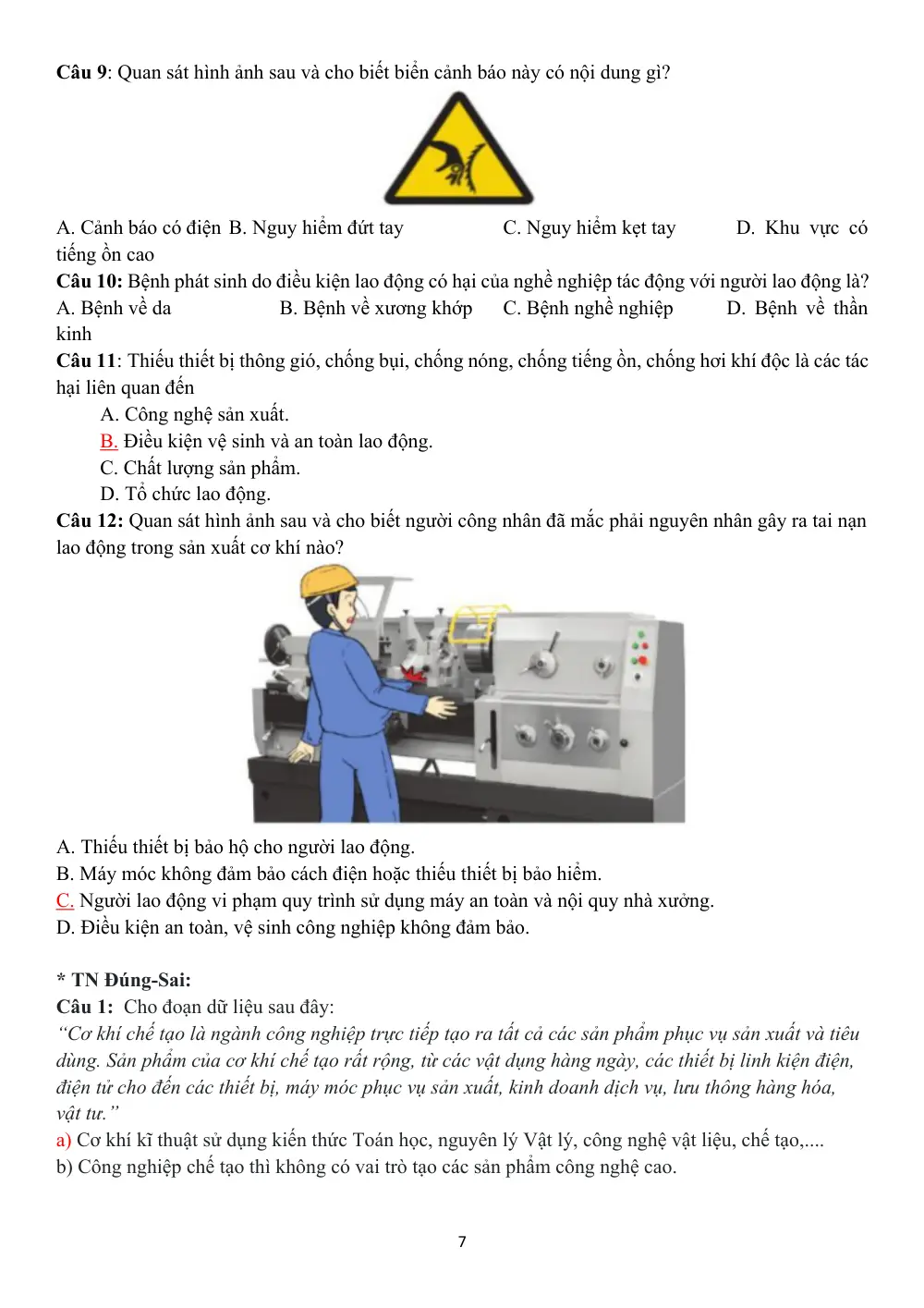 Đề cương ôn tập Học kì 1 Công nghệ Công nghiệp 11 năm 2025-2026 trường THPT Bắc Kạn (Thái Nguyên) - trang 7