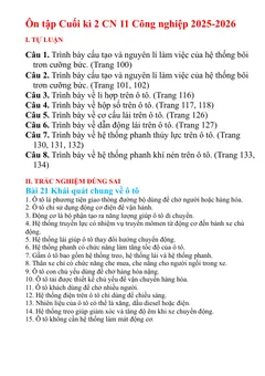 Trang đầu Đề cương ôn tập Học kì 2 Công nghệ Công nghiệp 11 năm 2025-2026 trường THPT Đức Trọng (Lâm Đồng)