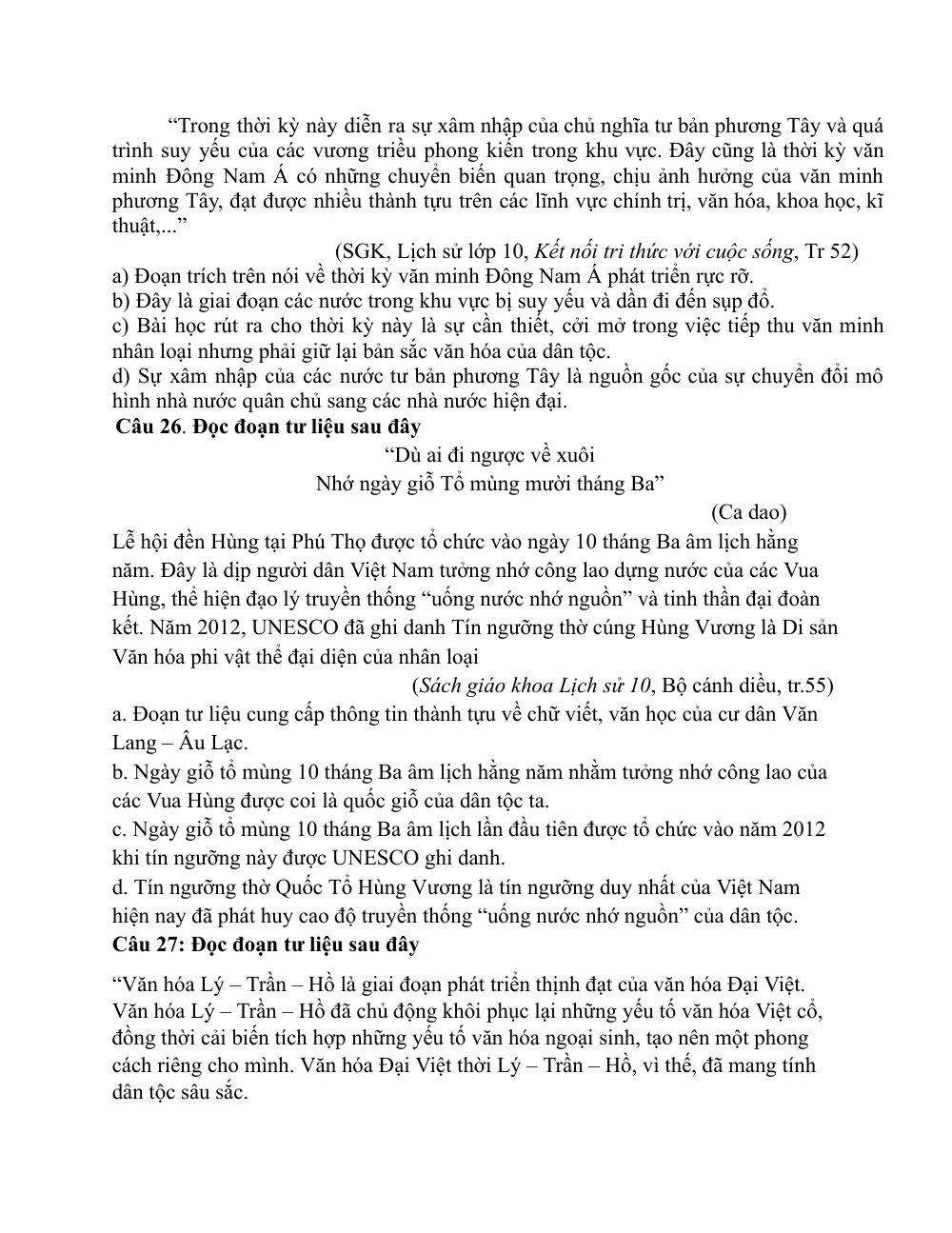 Đề cương ôn tập Giữa kì 2 Lịch sử 10 năm 2024-2025 trường THPT Phạm Phú Thứ (Đà Nẵng) - trang 4