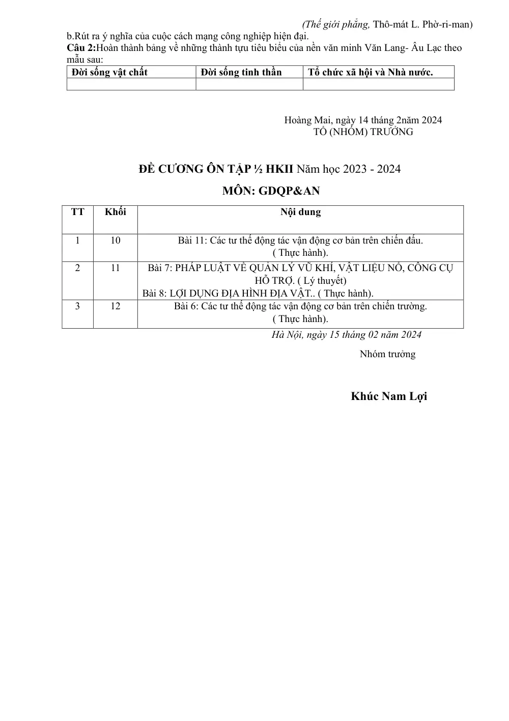 Đề cương ôn tập Giữa kì 2 Lịch sử 10 năm 2023-2024 trường THPT Hoàng Văn Thụ (Hà Nội) - trang 7