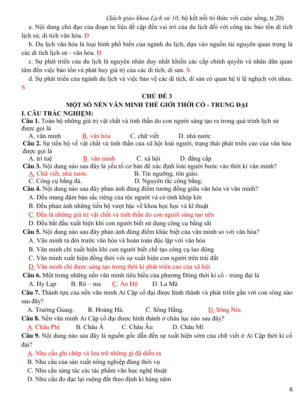 Đề cương ôn tập Học kì 1 Lịch sử 10 năm 2025-2026 trường THPT An Khánh (Cần Thơ) - trang 6