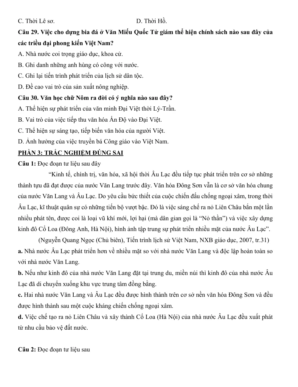 Đề cương ôn tập Học kì 2 Lịch sử 10 năm 2024-2025 trường THPT Linh Trung (TP Hồ Chí Minh) - trang 6