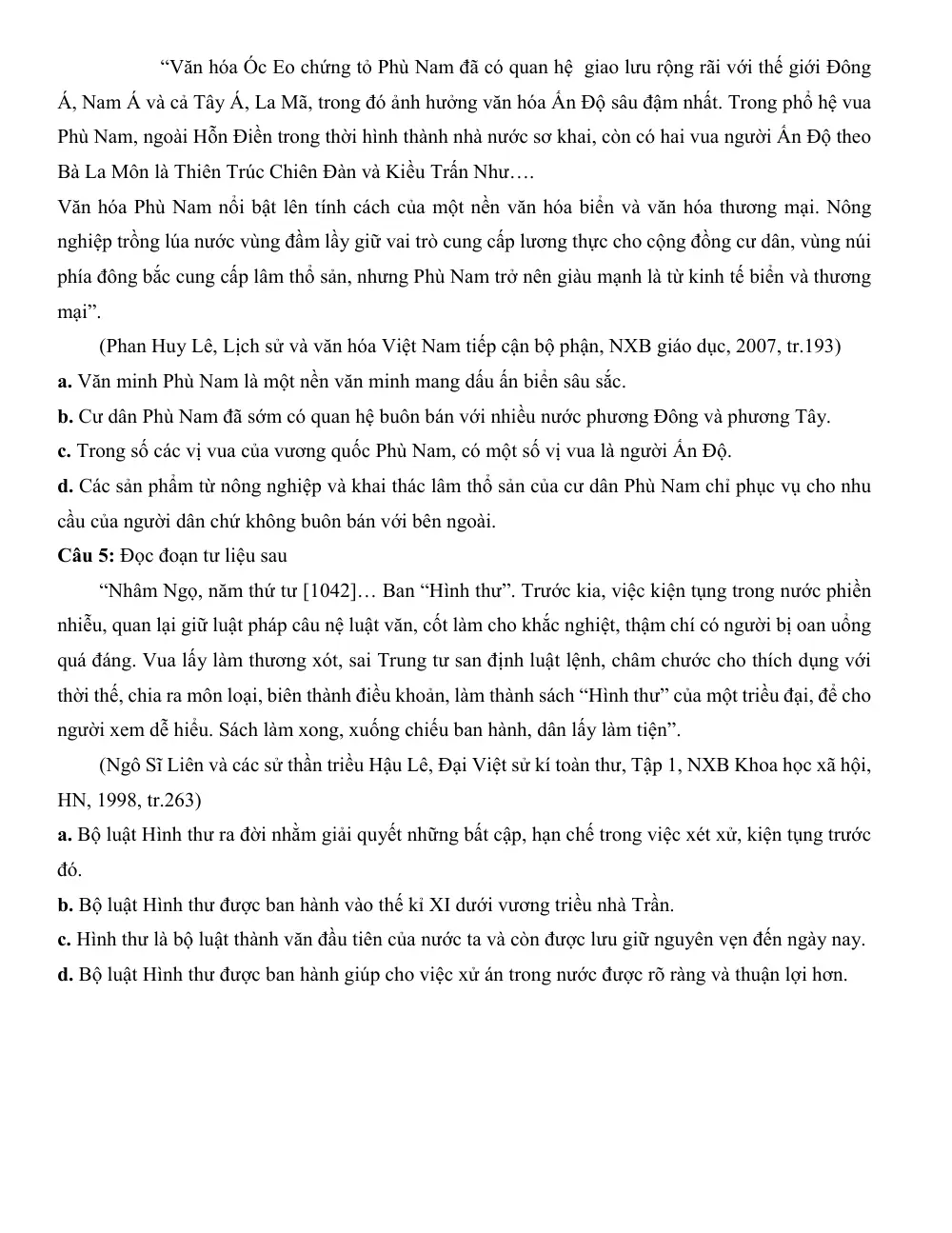 Đề cương ôn tập Học kì 2 Lịch sử 10 năm 2024-2025 trường THPT Linh Trung (TP Hồ Chí Minh) - trang 8
