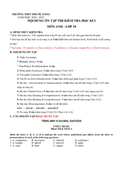 Trang đầu Đề cương ôn tập Học kì 1 Tiếng Anh 10 năm 2024-2025 trường THPT Phước Long (TP Hồ Chí Minh)