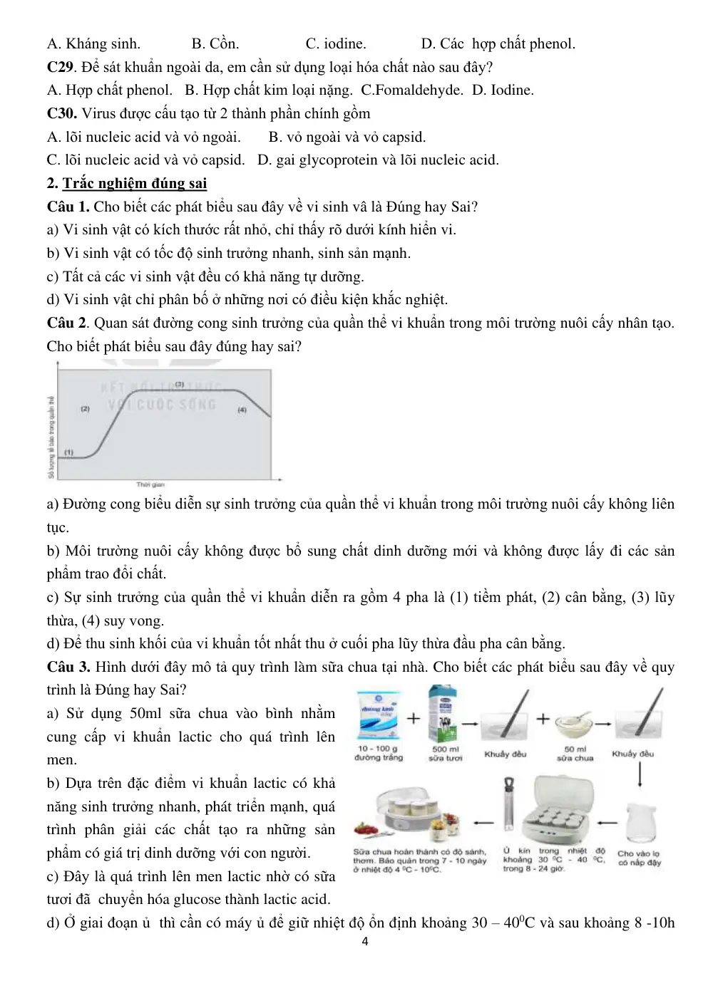 Đề cương ôn tập Học kì 2 Sinh học 10 năm 2024-2025 trường THPT Triệu Quang Phục (Hưng Yên) - trang 4