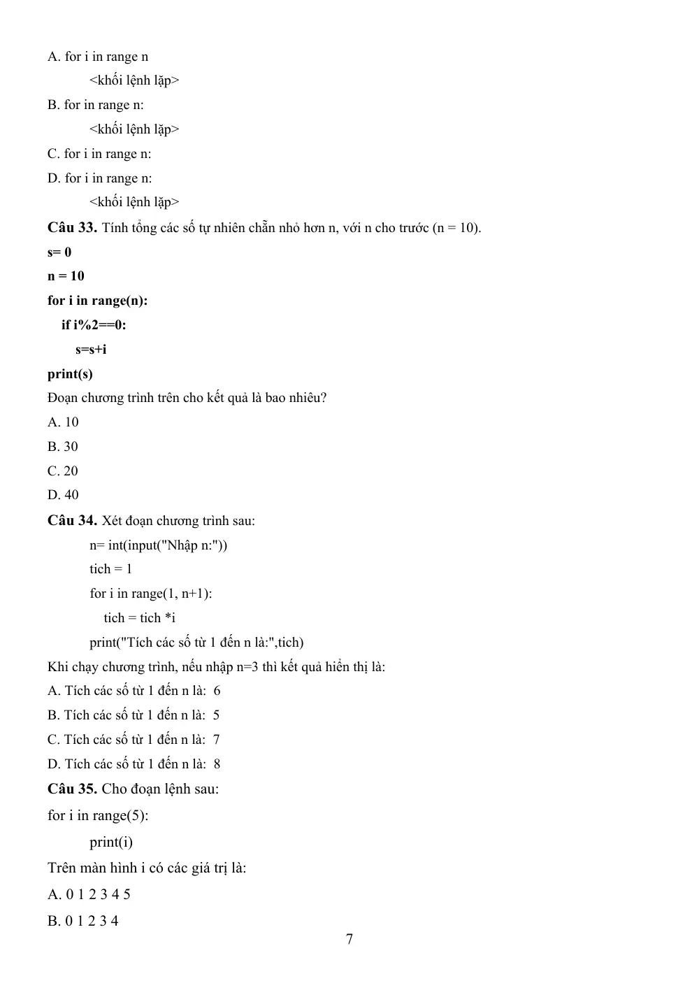 Đề cương ôn tập Học kì 2 Tin học 10 năm 2023-2024 trường THPT Đào Sơn Tây (TP Hồ Chí Minh) - trang 7