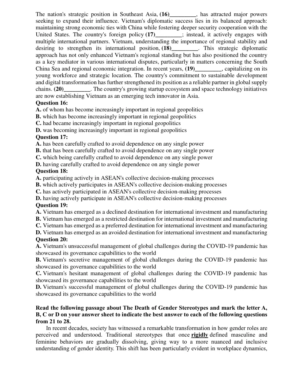 Đề cương ôn tập Giữa kì 2 Tiếng Anh 10 năm 2025-2026 trường THPT Trần Phú (Hà Nội) - trang 4