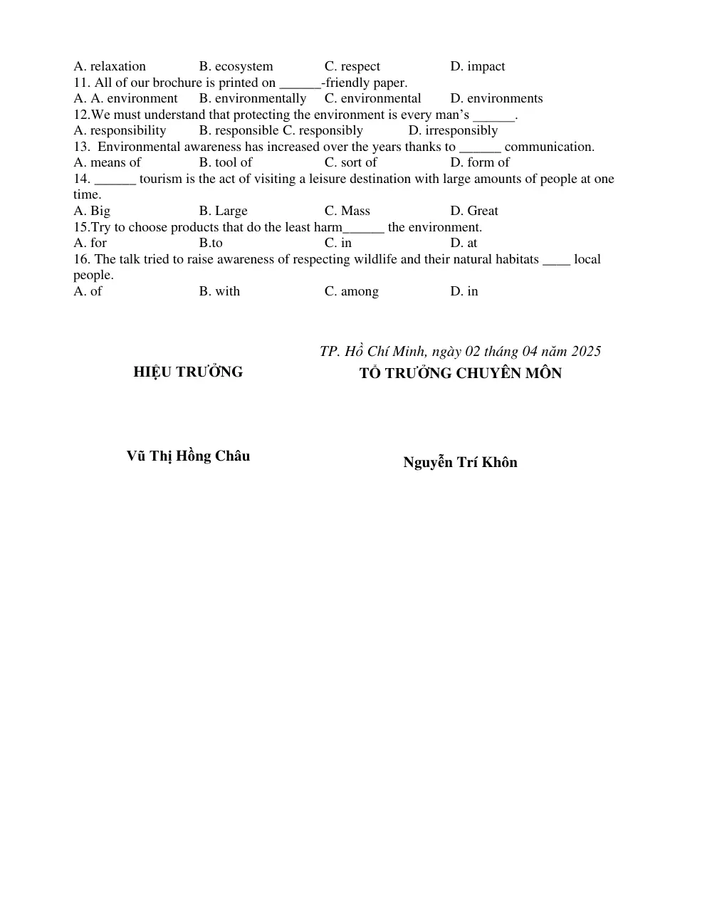 Đề cương ôn tập Học kì 2 Tiếng Anh 10 năm 2024-2025 trường THPT Phước Long (TP Hồ Chí Minh) - trang 10
