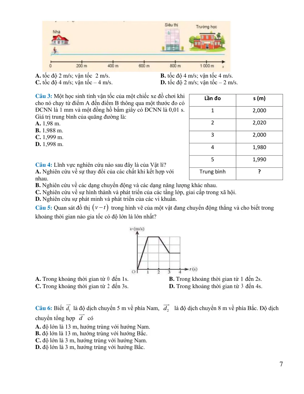 Đề cương ôn tập Giữa kì 1 Vật lí 10 năm 2024-2025 trường PTDTNT Sơn Động (Bắc Ninh) - trang 7