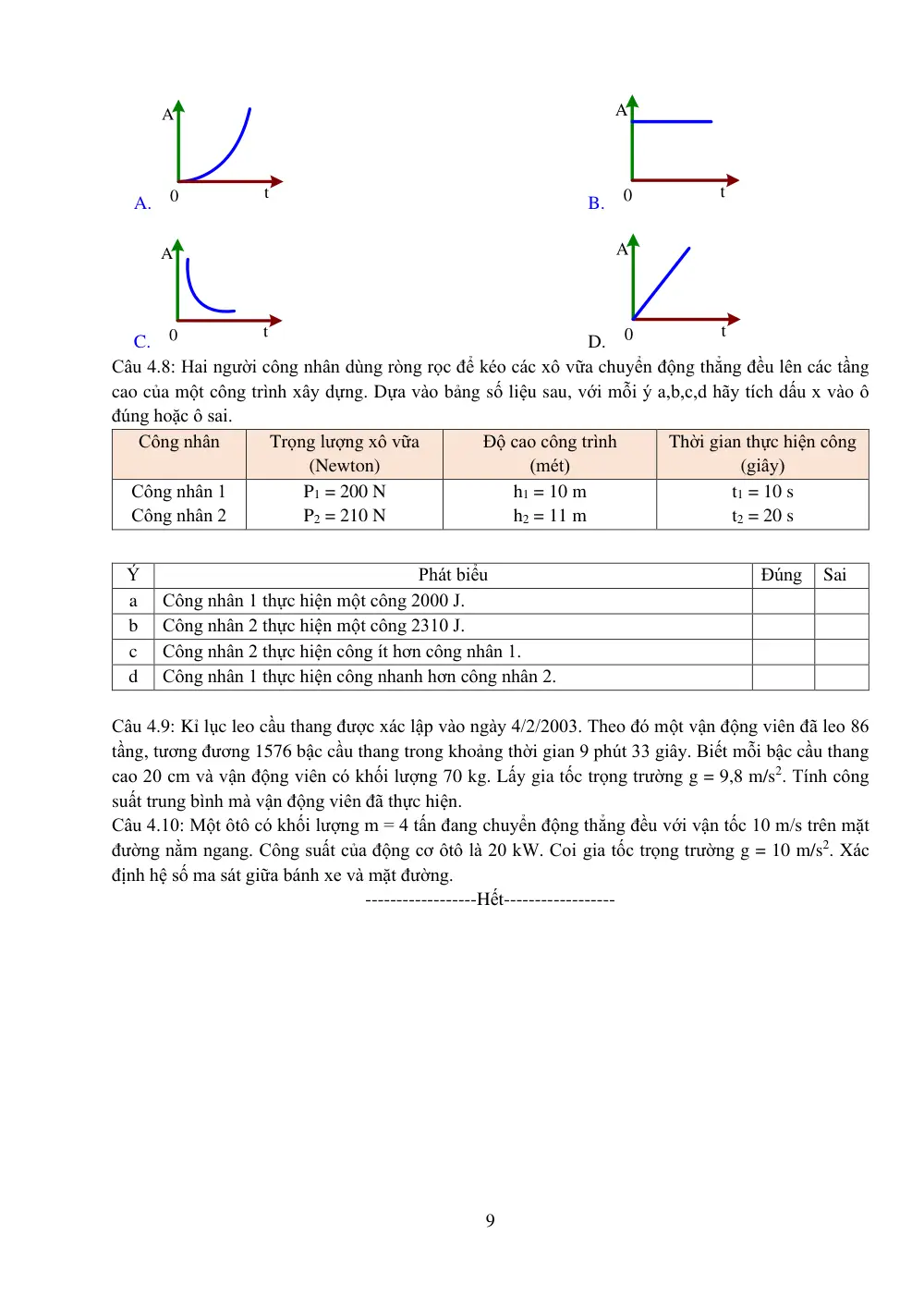 Đề cương ôn tập Giữa kì 2 Vật lí 10 năm 2024-2025 trường THPT Trần Phú (Hà Nội) - trang 9