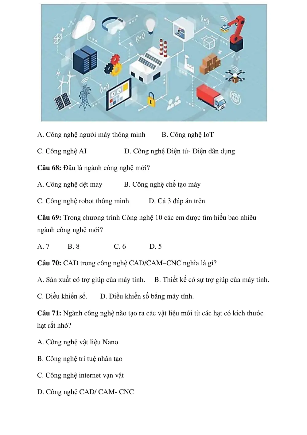 Đề cương ôn tập Giữa kì 1 Công nghệ Công nghiệp 10 năm 2025-2026 trường THPT Trần Phú (Hà Nội) - trang 13