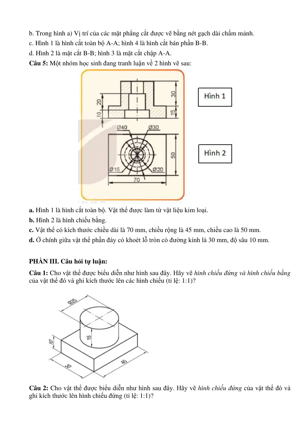 Đề cương ôn tập Học kì 1 Công nghệ Công nghiệp 10 năm 2025-2026 trường THPT Triệu Quang Phục (Hưng Yên) - trang 5