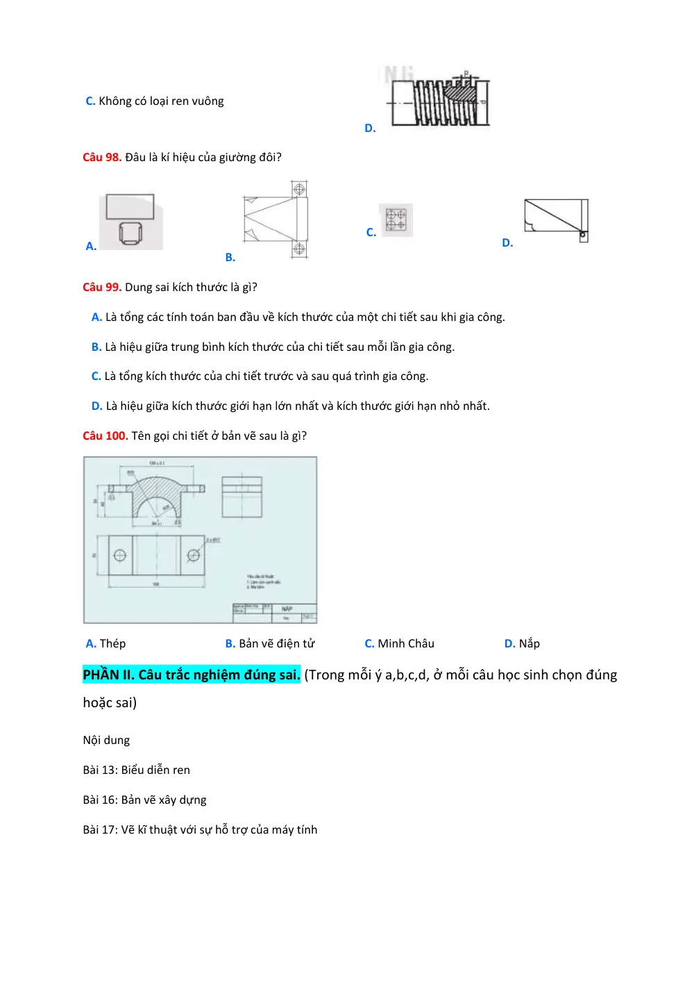 Đề cương ôn tập Giữa kì 2 Công nghệ Công nghiệp 10 năm 2024-2025 trường THPT Hàn Thuyên (Bắc Ninh) - trang 18
