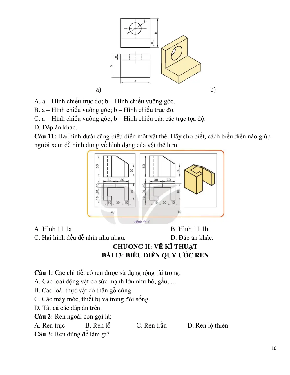 Đề cương ôn tập Giữa kì 2 Công nghệ Công nghiệp 10 năm 2023-2024 trường THPT Đào Sơn Tây (TP Hồ Chí Minh) - trang 10