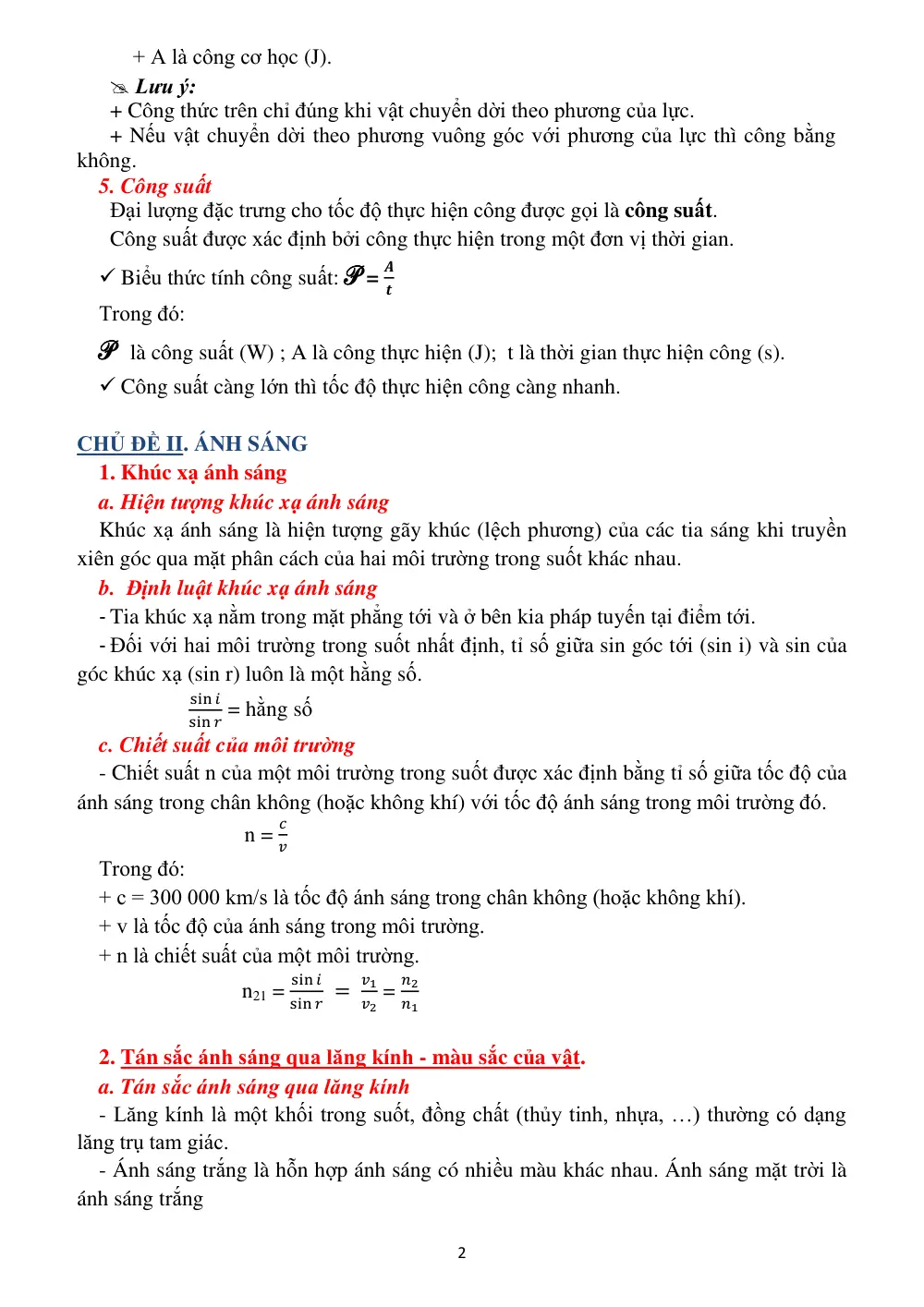Đề cương ôn tập Giữa kì 1 KHTN 9 năm 2025-2026 trường THCS Lê Quang Cường (Bà Rịa - Vũng Tàu) - trang 2