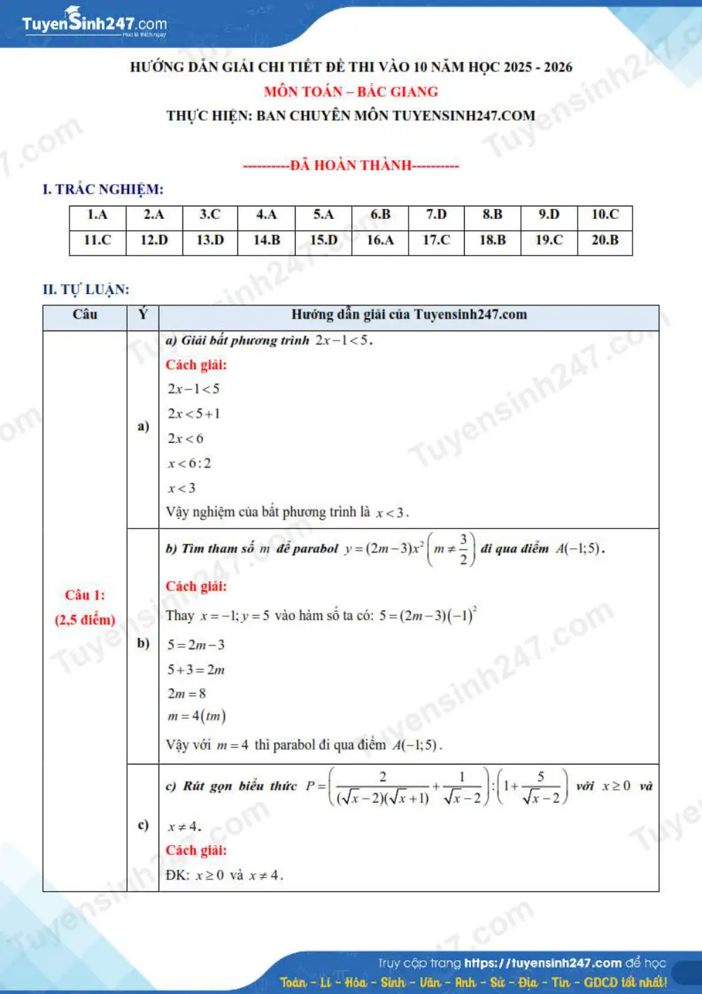 Đề tuyển sinh vào 10 Toán 2023-2024 Sở Bắc Giang - trang 5