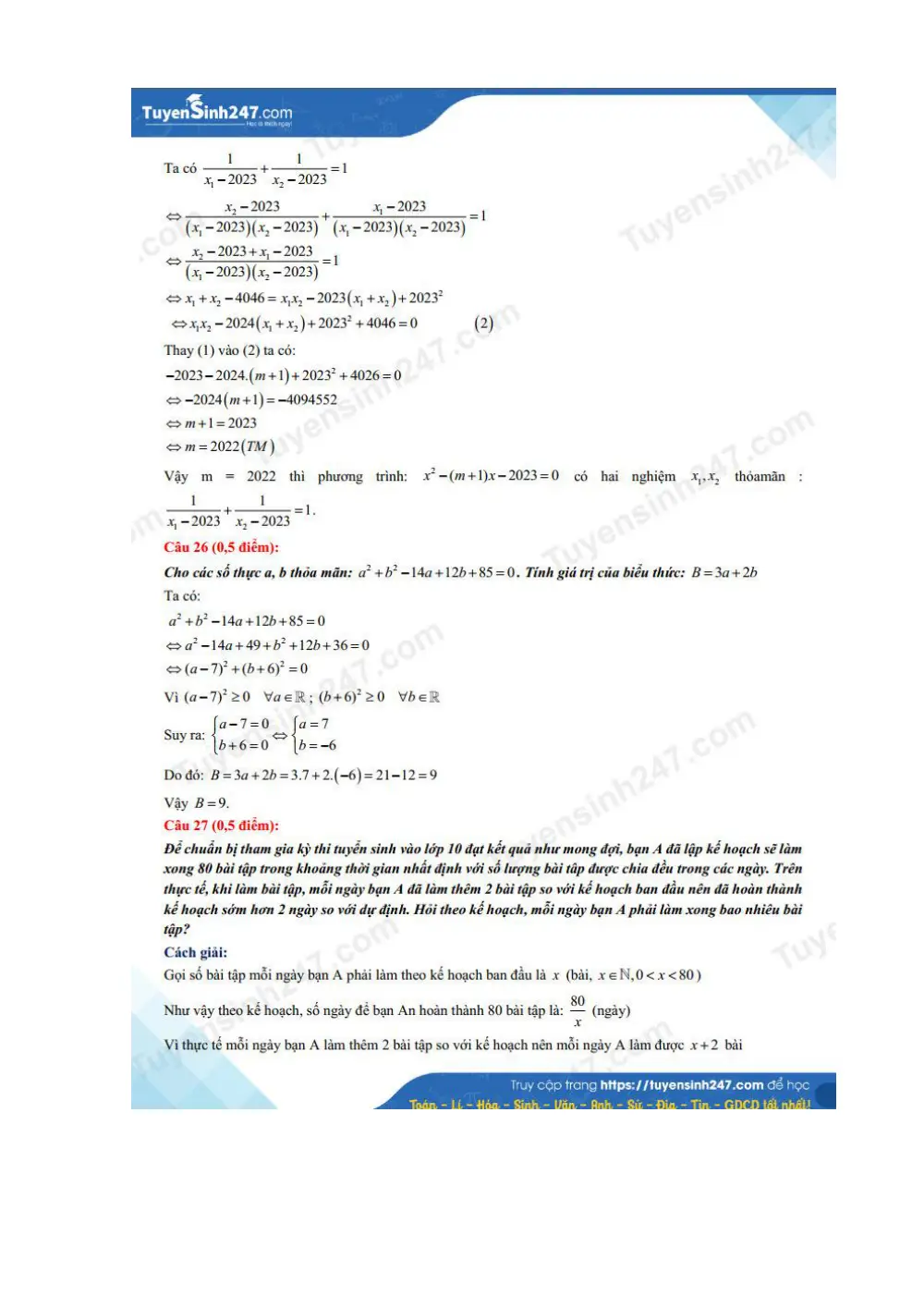 Đề tuyển sinh vào 10 Toán (chung) 2023-2024 Sở Bến Tre - trang 6
