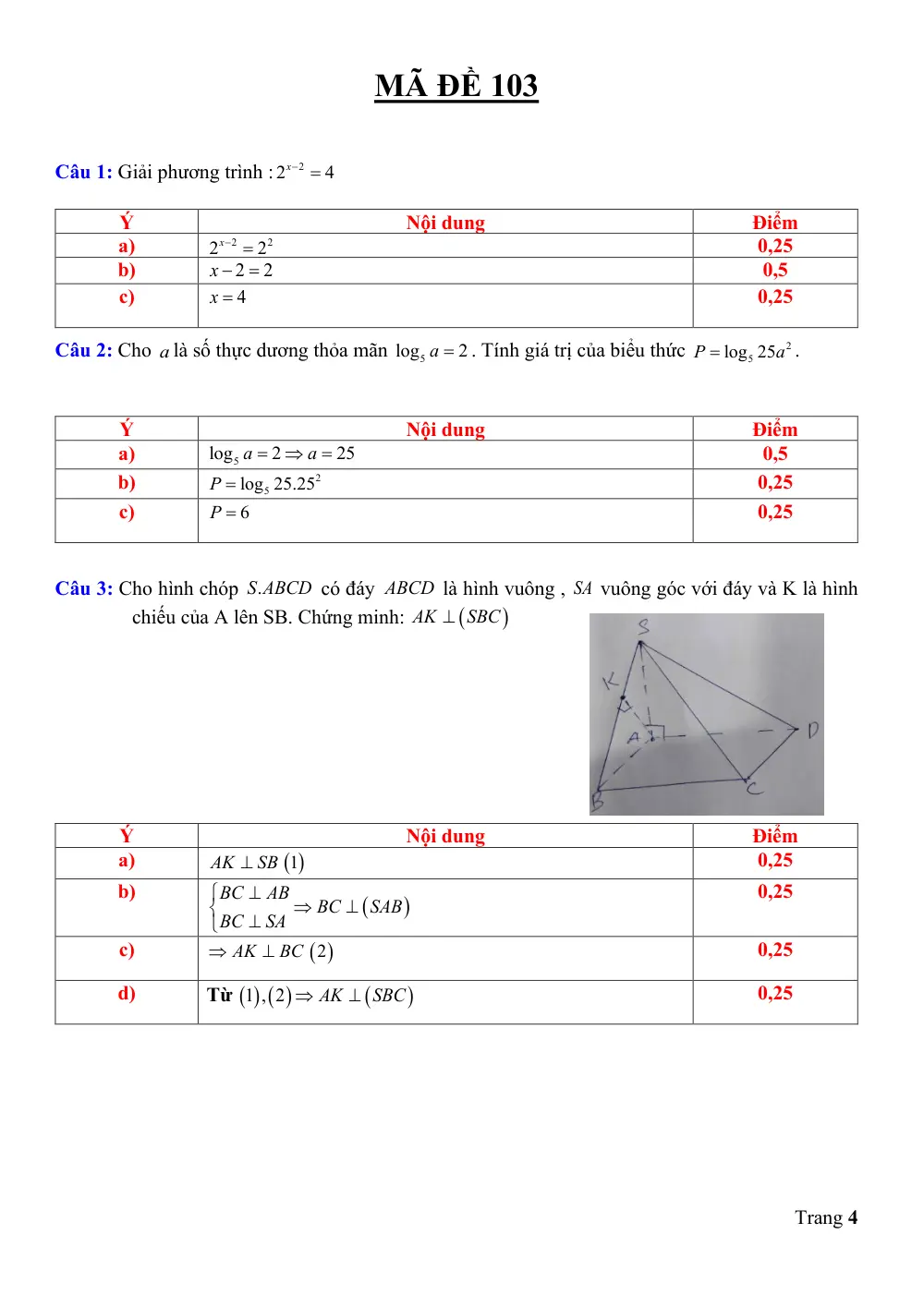 Đề thi Giữa kì 2 Toán 11 năm 2024-2025 trường THPT Thanh Bình 1 (Đồng Tháp) - trang 8