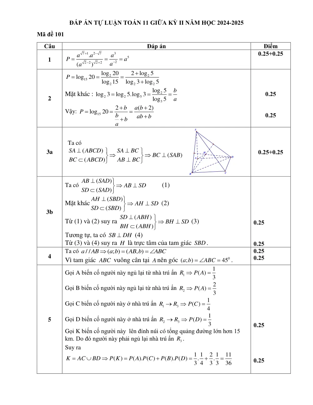 Đề thi Giữa kì 2 Toán 11 năm 2024-2025 trường THPT Thị xã Quảng Trị (Quảng Trị) - trang 5