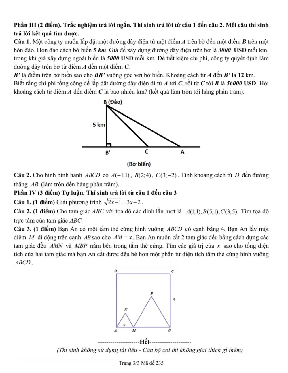 Đề thi Giữa kì 2 Toán 10 năm 2024-2025 trường THPT Nguyễn Tất Thành (TP Hồ Chí Minh) - trang 6