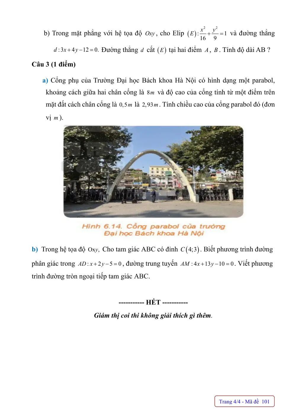 Đề thi Giữa kì 2 Toán 10 năm 2024-2025 trường THPT Thanh Miện 2 (Hải Dương) - trang 4