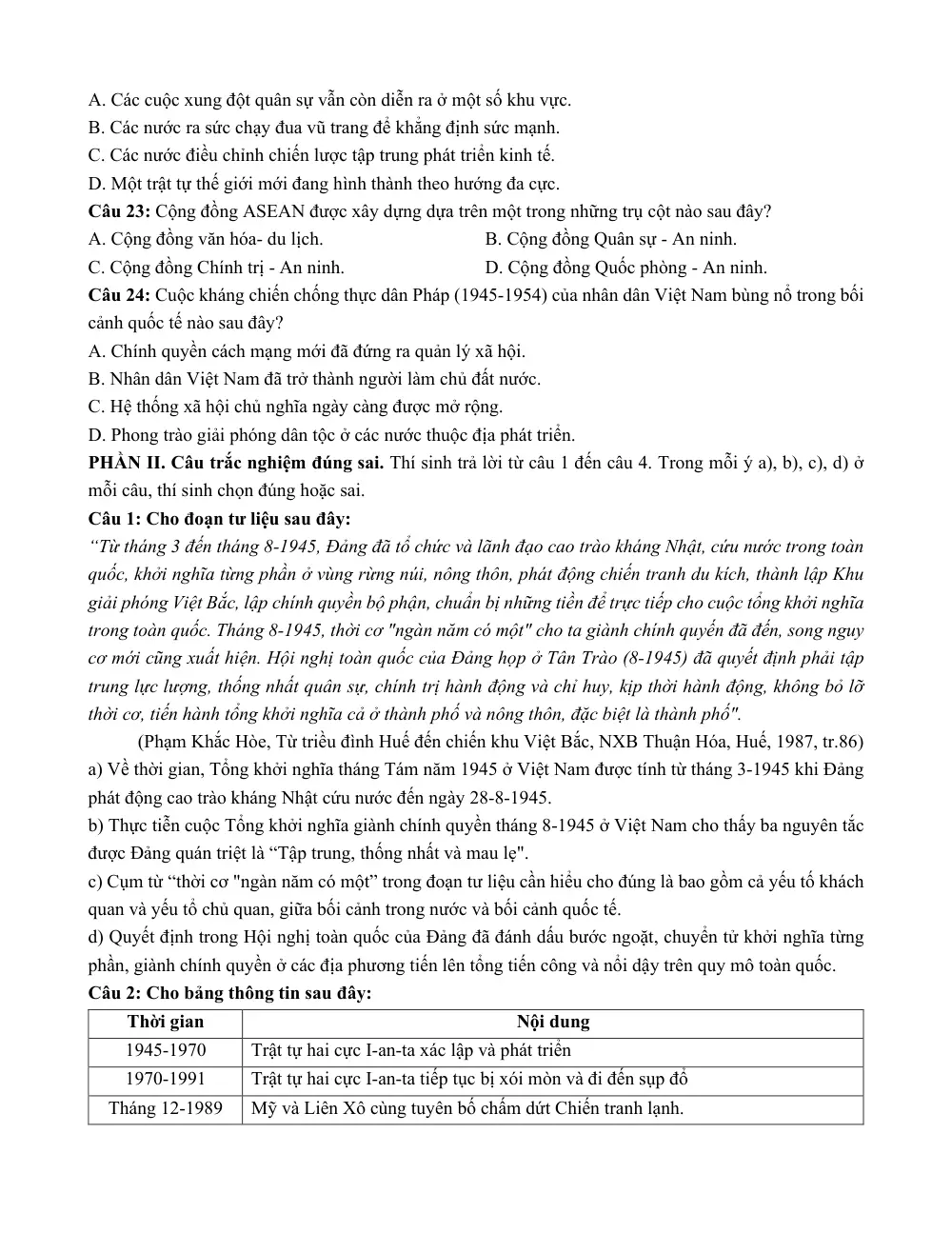 Đề thi thử Tốt nghiệp THPT Lịch sử 2025-2026 Liên trường Nghệ An (Đô Lương 3,...) - trang 4