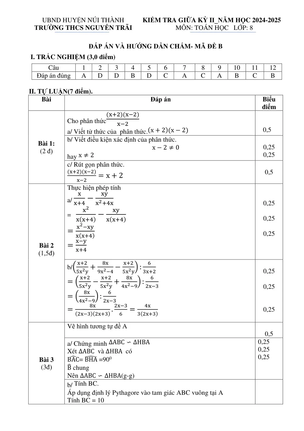 Đề thi Giữa kì 2 Toán 8 năm 2024-2025 trường THCS Nguyễn Trãi (Quảng Nam) - trang 10