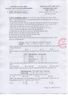 Trang đầu Đề thi Giữa kì 2 Toán 8 năm 2024-2025 trường THCS Nguyễn Bỉnh Khiêm (Hà Nội)