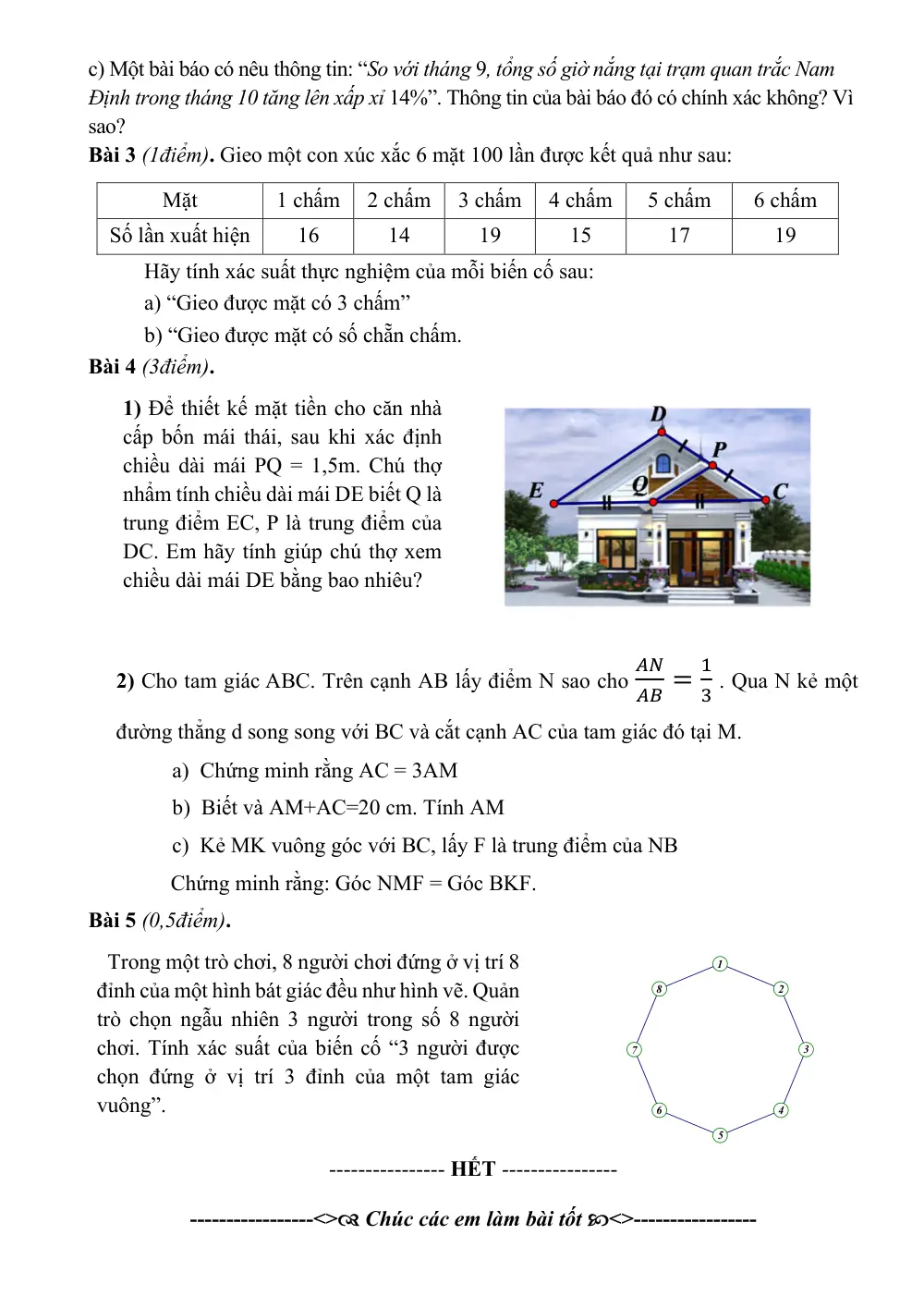 Đề thi Giữa kì 2 Toán 8 năm 2024-2025 trường THCS Phúc Lợi (Hà Nội) - trang 13