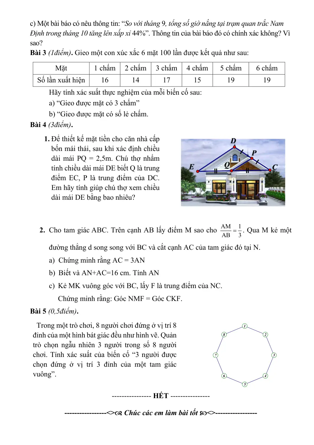 Đề thi Giữa kì 2 Toán 8 năm 2024-2025 trường THCS Phúc Lợi (Hà Nội) - trang 7