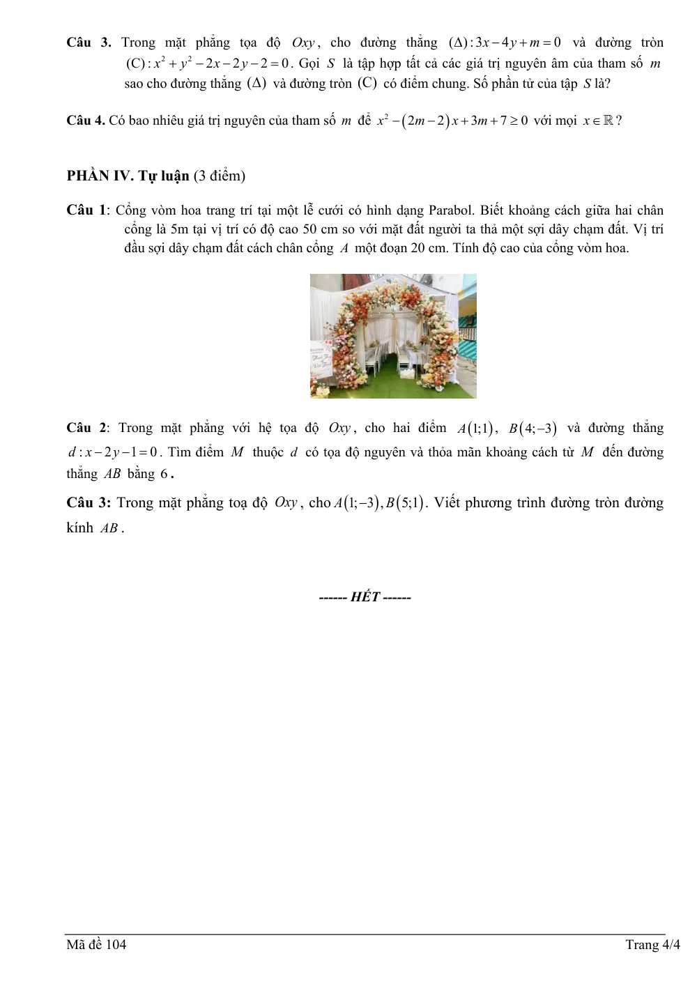 Đề thi Giữa kì 2 Toán 10 năm 2024-2025 trường THPT Trần Cao Vân (Khánh Hòa) - trang 8