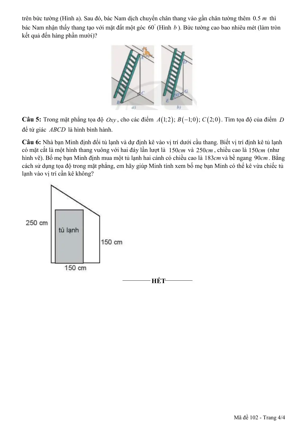 Đề thi Giữa kì 2 Toán 10 năm 2024-2025 trường THPT Nguyễn Văn Trỗi (Khánh Hòa) - trang 8