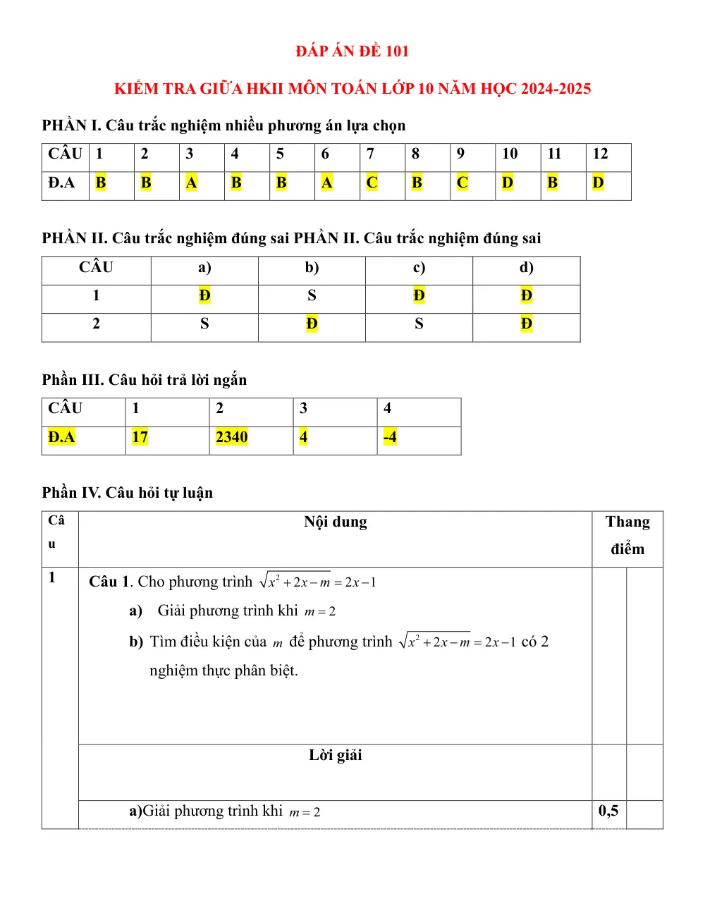 Đề thi Giữa kì 2 Toán 10 năm 2024-2025 trường THPT Nhân Chính (Hà Nội) - trang 9