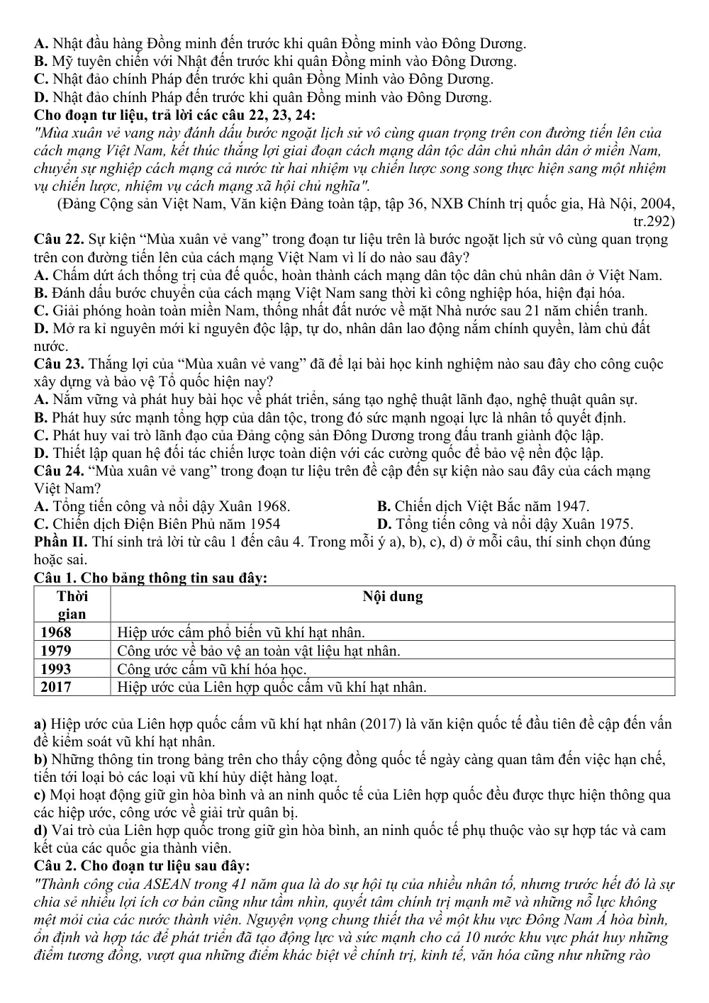 Đề thi thử Tốt nghiệp THPT Lịch sử 2025-2026 Sở Phú Thọ - trang 3