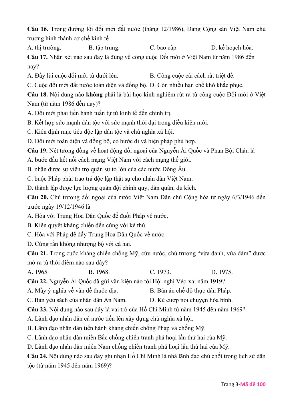 Đề thi thử Tốt nghiệp THPT Lịch sử 2025-2026 trường THPT Tùng Bá (Tuyên Quang) - trang 3
