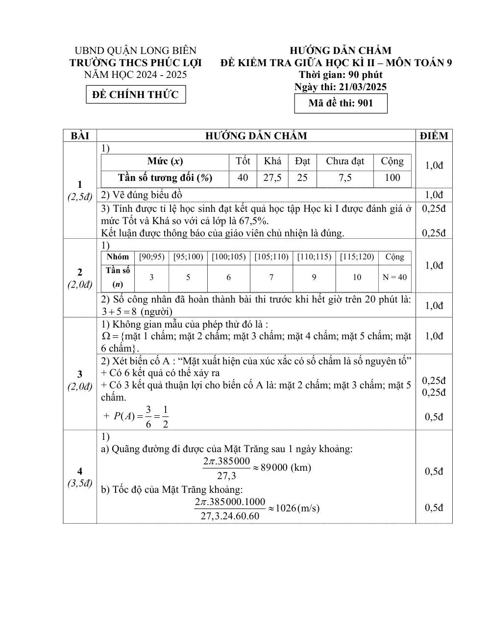 Đề thi Giữa kì 2 Toán 9 năm 2024-2025 trường THCS Phúc Lợi (Hà Nội) - trang 3