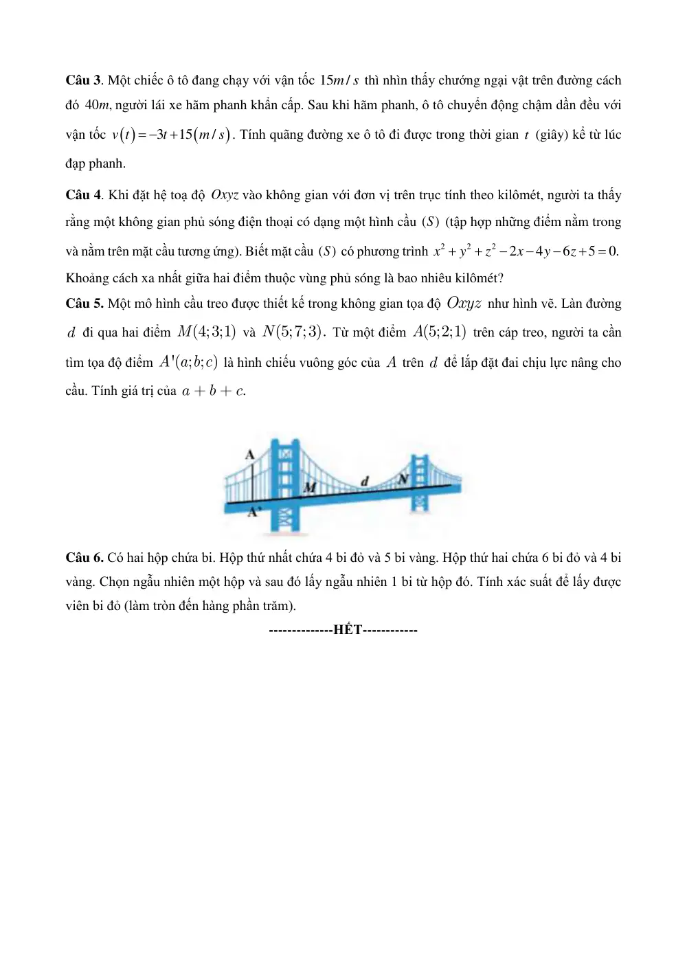Đề thi Học kì 2 Toán 12 năm 2024-2025 trường THPT Ngô Gia Tự (Phú Yên) - trang 12