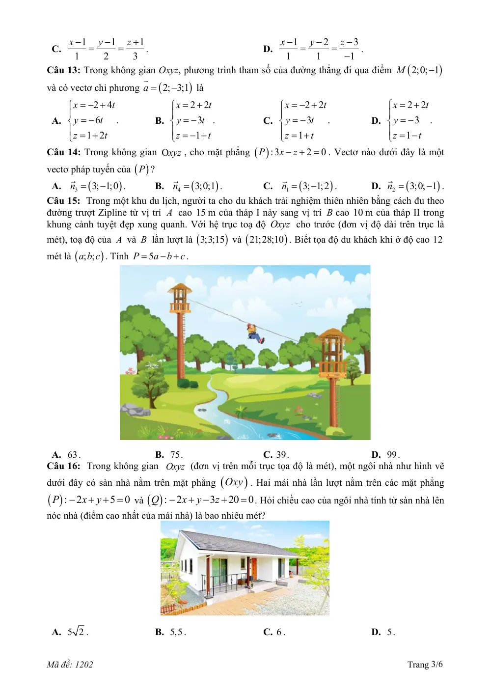 Đề thi Học kì 2 Toán 12 năm 2024-2025 trường THPT Hướng Hóa (Quảng Trị) - trang 9