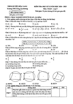 Trang đầu Đề thi Học kì 2 Toán 9 năm 2024-2025 trường THCS Ông Ích Đường (Đà Nẵng)