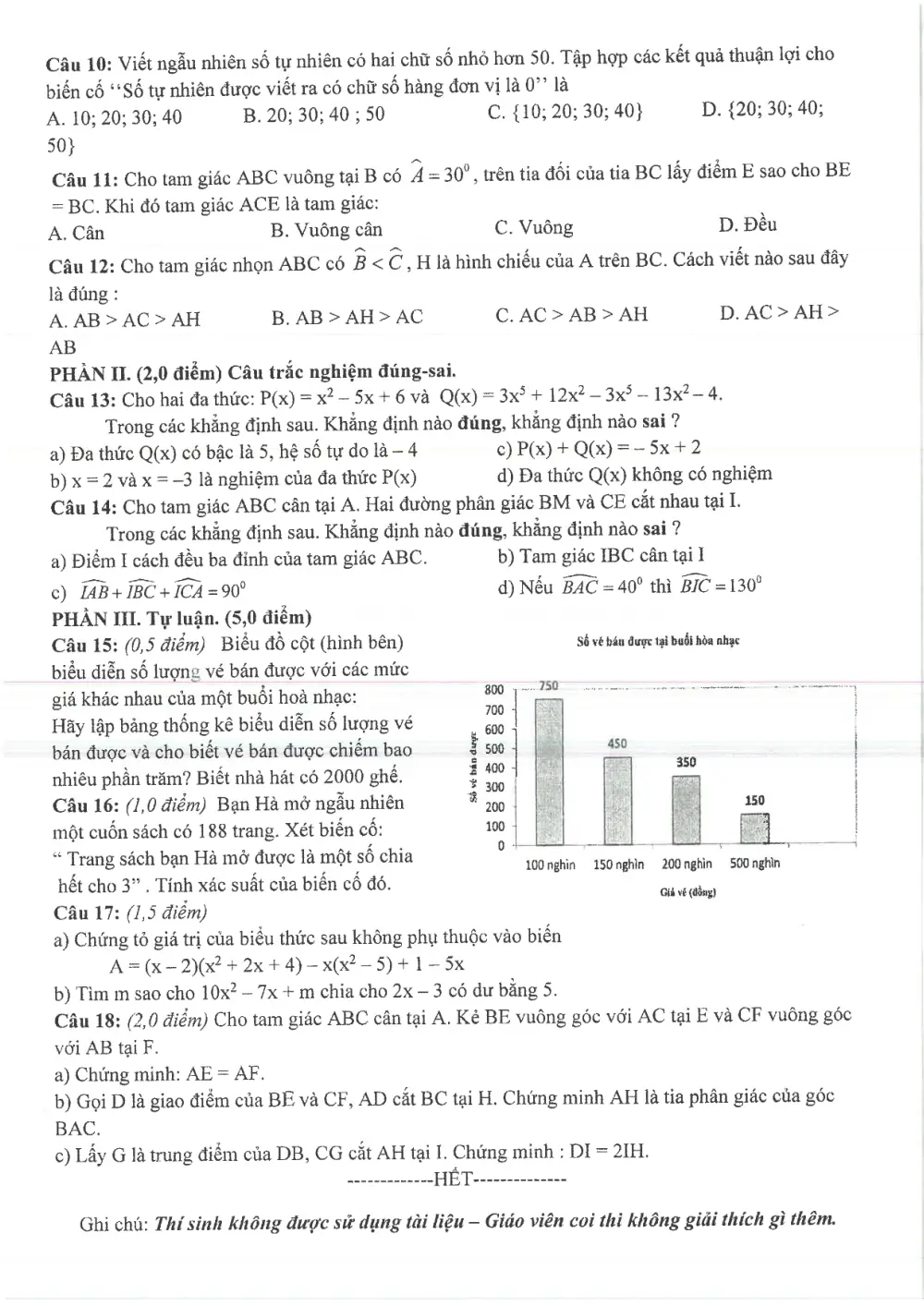 Đề thi Học kì 2 Toán 7 năm 2024-2025 phòng GD&ĐT Thủ Dầu Một (Bình Dương) - trang 7