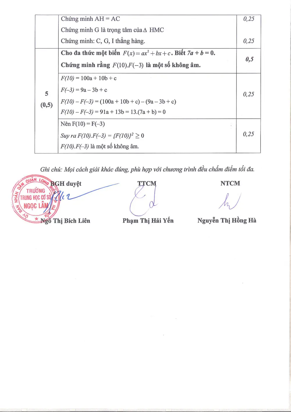 Đề thi Học kì 2 Toán 7 năm 2024-2025 trường THCS Ngọc Lâm (Hà Nội) - trang 5