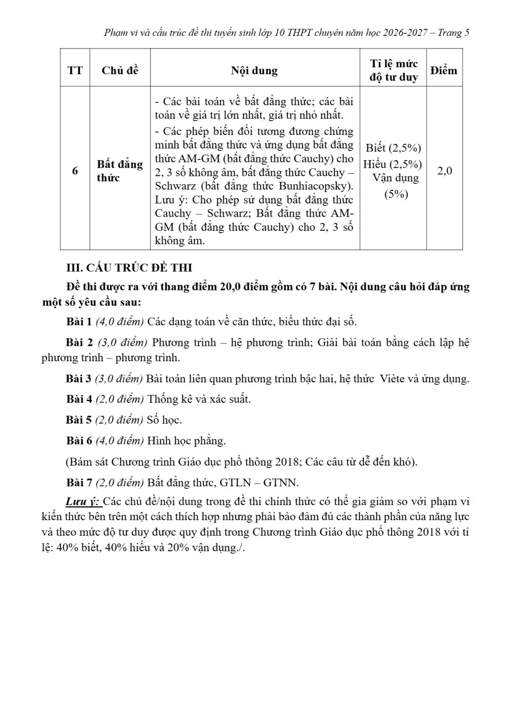Đề minh họa Toán vào lớp 10 (chuyên) năm 2026-2027 Sở Đồng Tháp - trang 3
