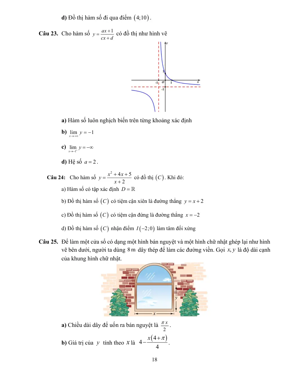 Đề cương ôn tập Học kì 1 Toán 12 trường THPT Yên Hòa (Hà Nội) năm 2025-2026 - trang 18