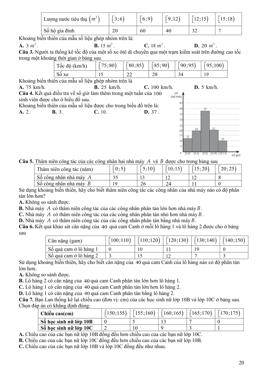 Đề cương ôn tập Học kì 1 Toán 12 trường THPT Yên Mô B (Ninh Bình) năm 2025-2026 - trang 20
