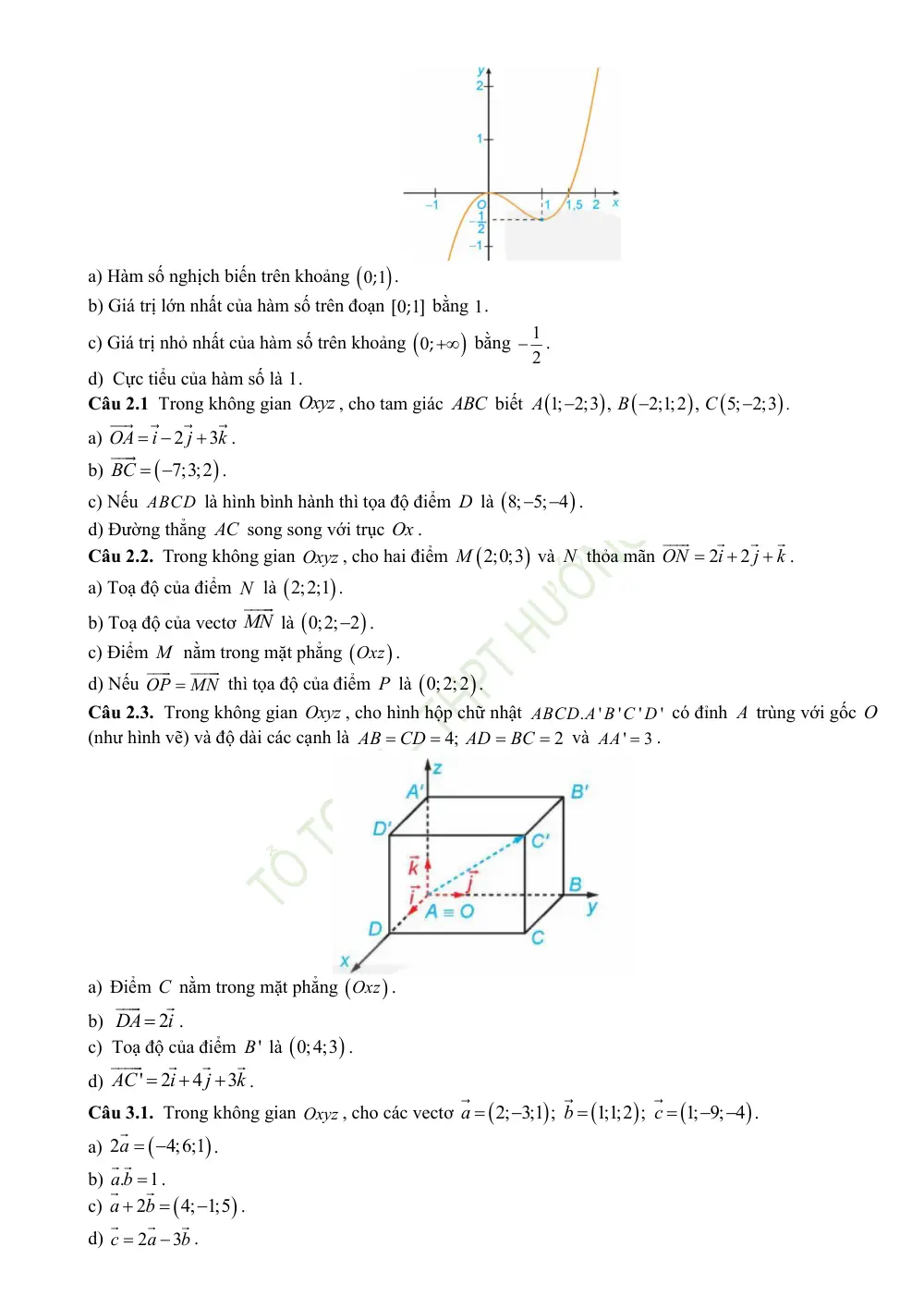Đề cương ôn tập Học kì 1 Toán 12 trường THPT Hướng Hóa (Quảng Trị) năm 2025-2026 - trang 15