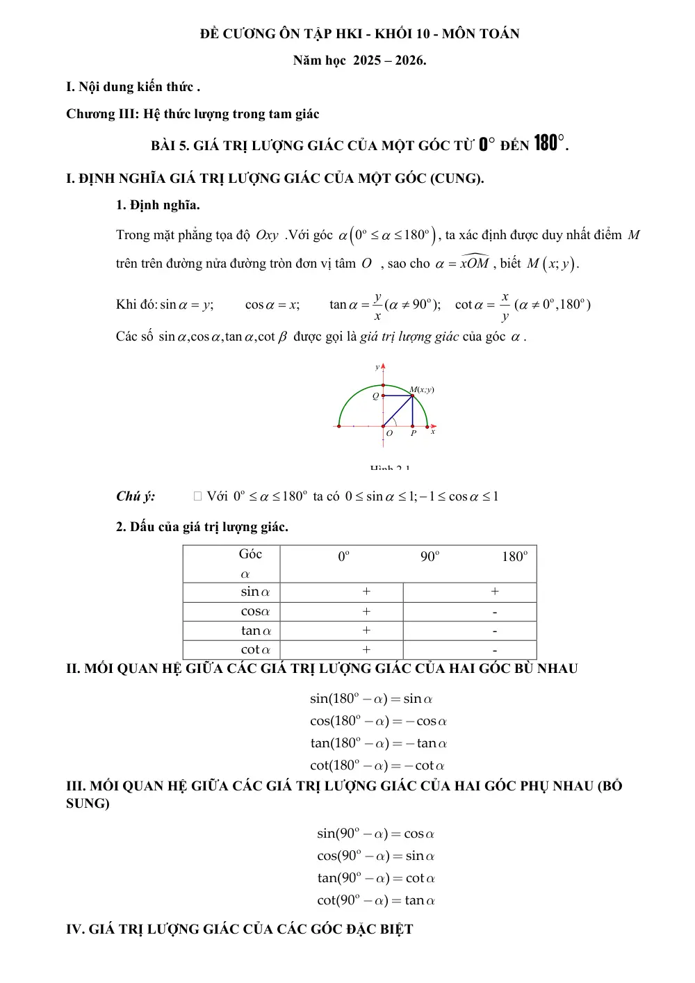 Đề cương ôn tập Học kì 1 Toán 10 trường THPT Đức Trọng (Lâm Đồng) năm 2025-2026 - trang 1