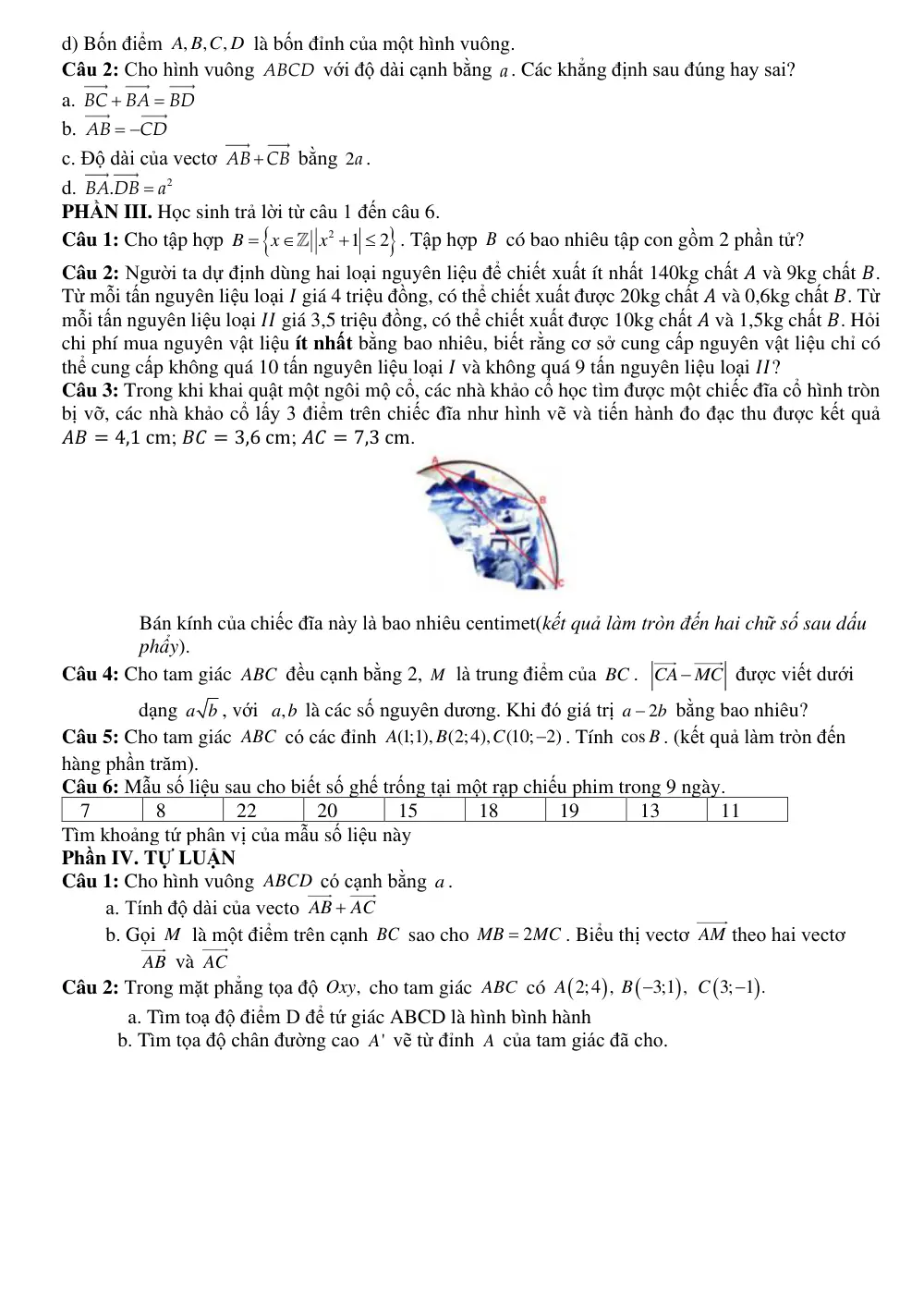 Đề cương ôn tập Học kì 1 Toán 10 trường THPT Nguyễn Trãi (Đà Nẵng) năm 2025-2026 - trang 9